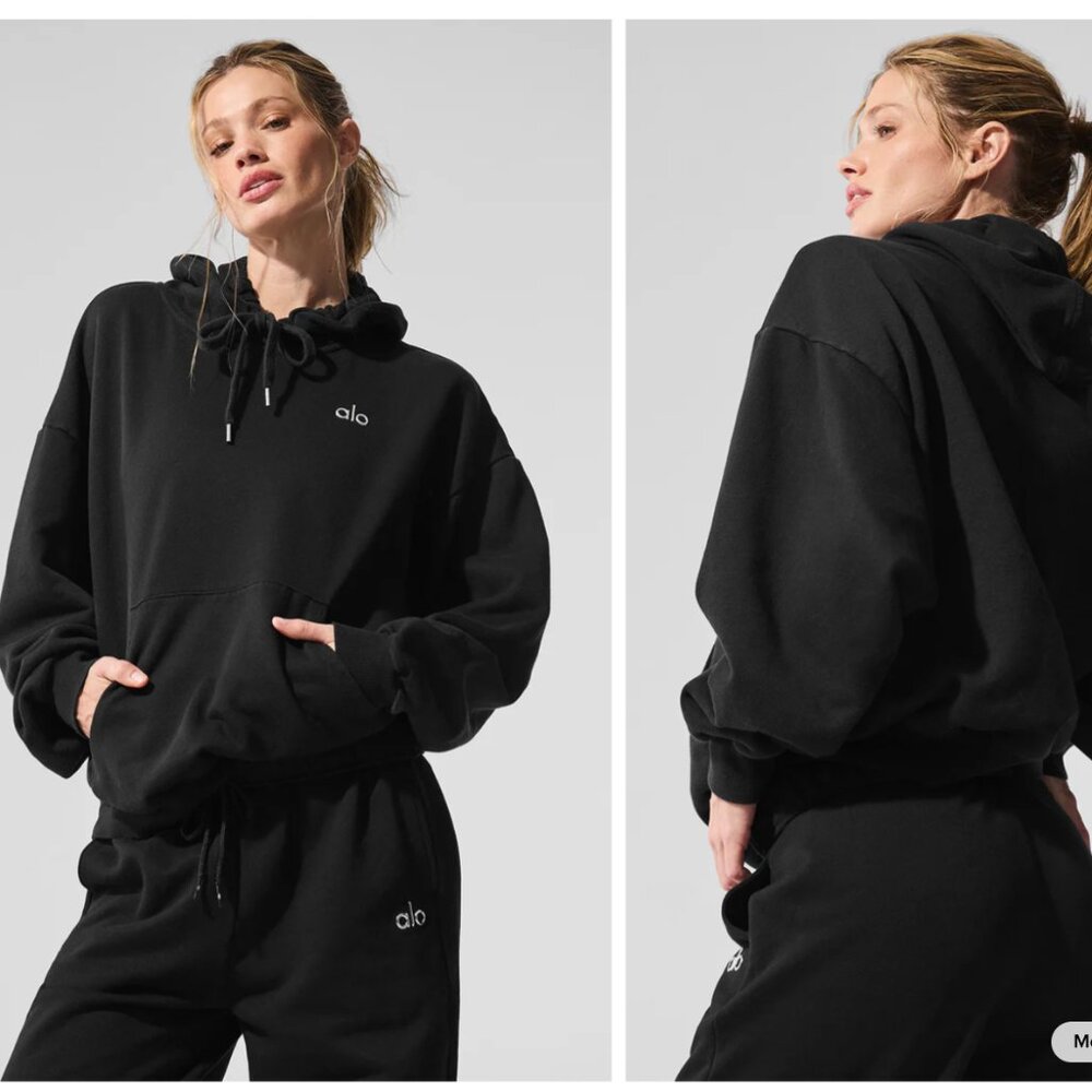 Alo Yoga Accolade Hoodie (Black) Size S